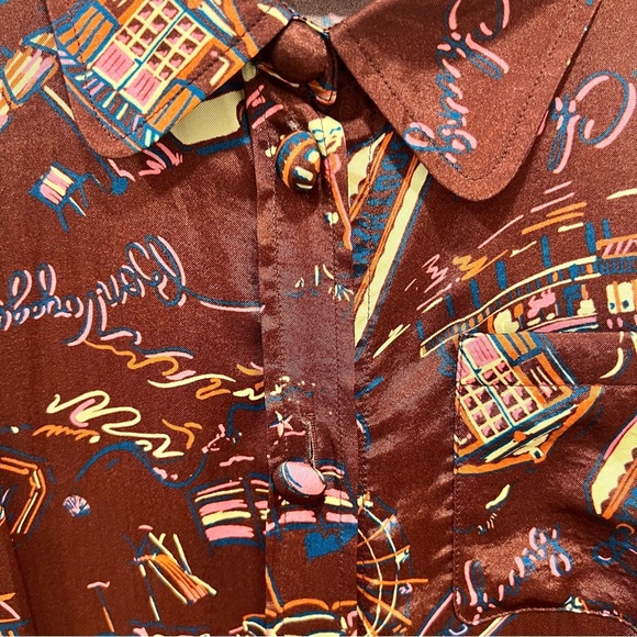 Elegant ALEXA CHUNG 
Printed dress | Burgundy| Patterned Dress | size 10 - Picture 15 of 15